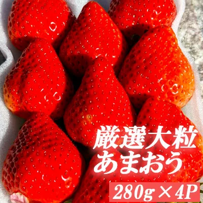 福岡県産厳選大粒あまおう280g4パック